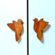 Handcrafted Acacia Wood Birdie Handle Pair